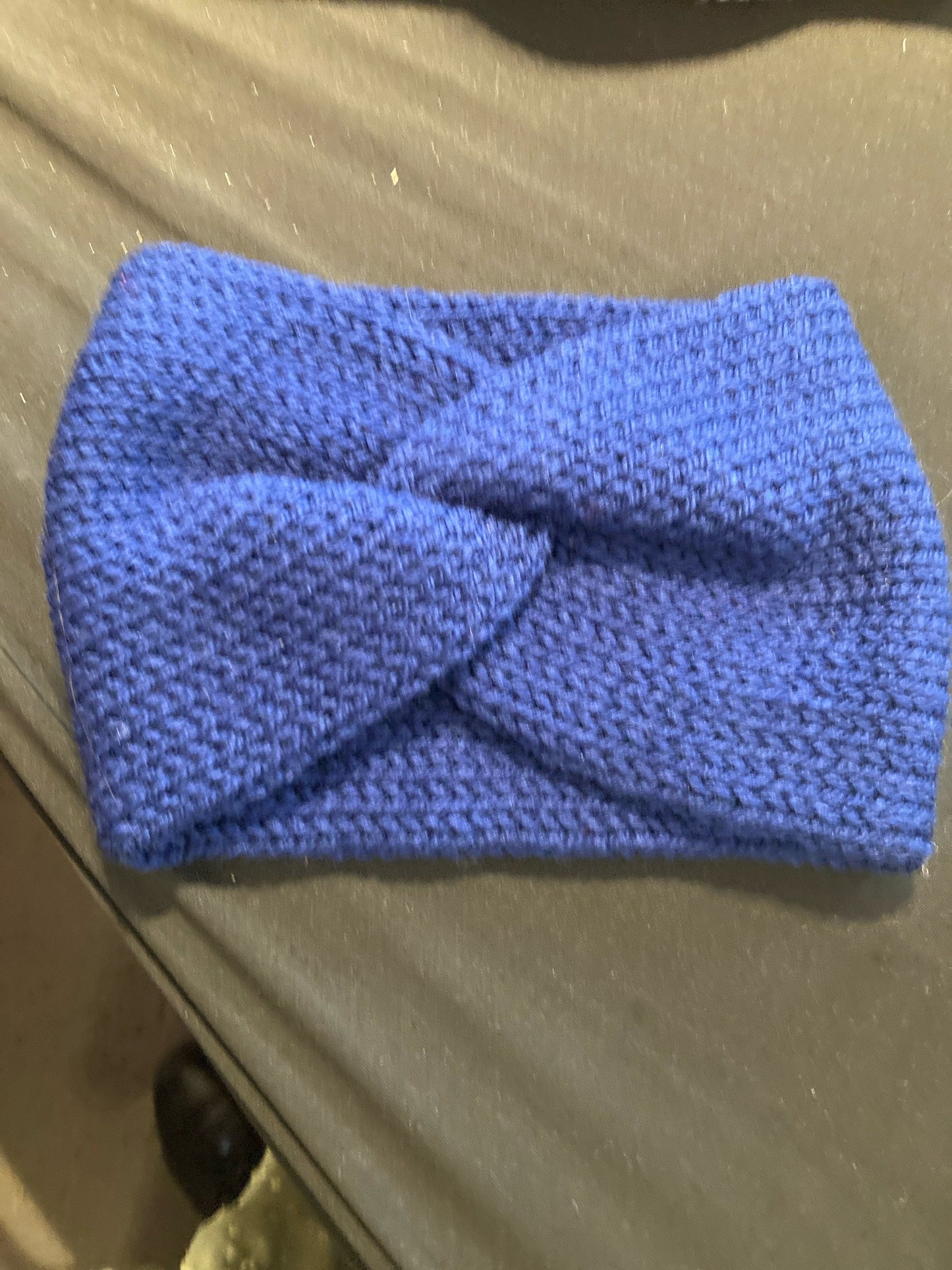Wide knitted ear warmer, twisted headband made with aran wool, knitted headband