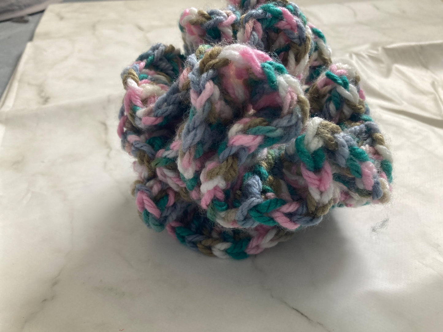 Multi colored sensory fidget ball, crochet silent fidget, large size tactile toy, gift for calming anxiety and stress, multicolored