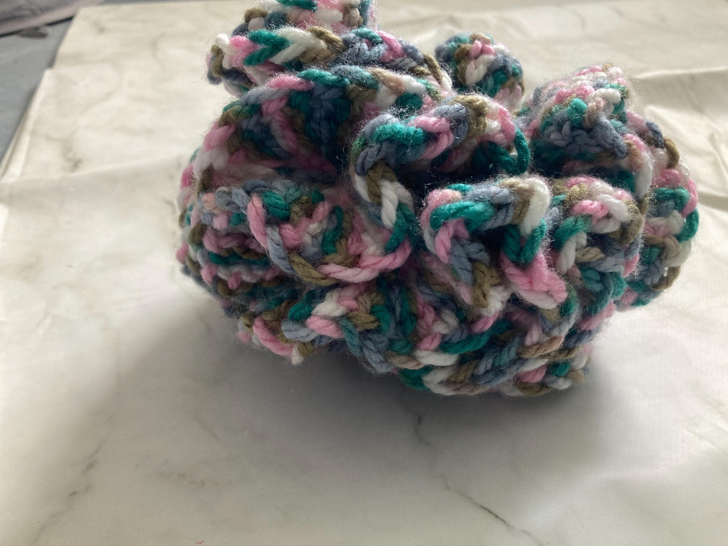 Multi colored sensory fidget ball, crochet silent fidget, large size tactile toy, gift for calming anxiety and stress, multicolored