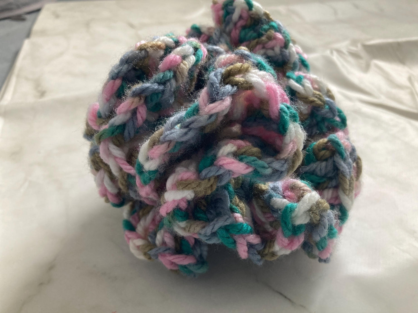 Multi colored sensory fidget ball, crochet silent fidget, large size tactile toy, gift for calming anxiety and stress, multicolored